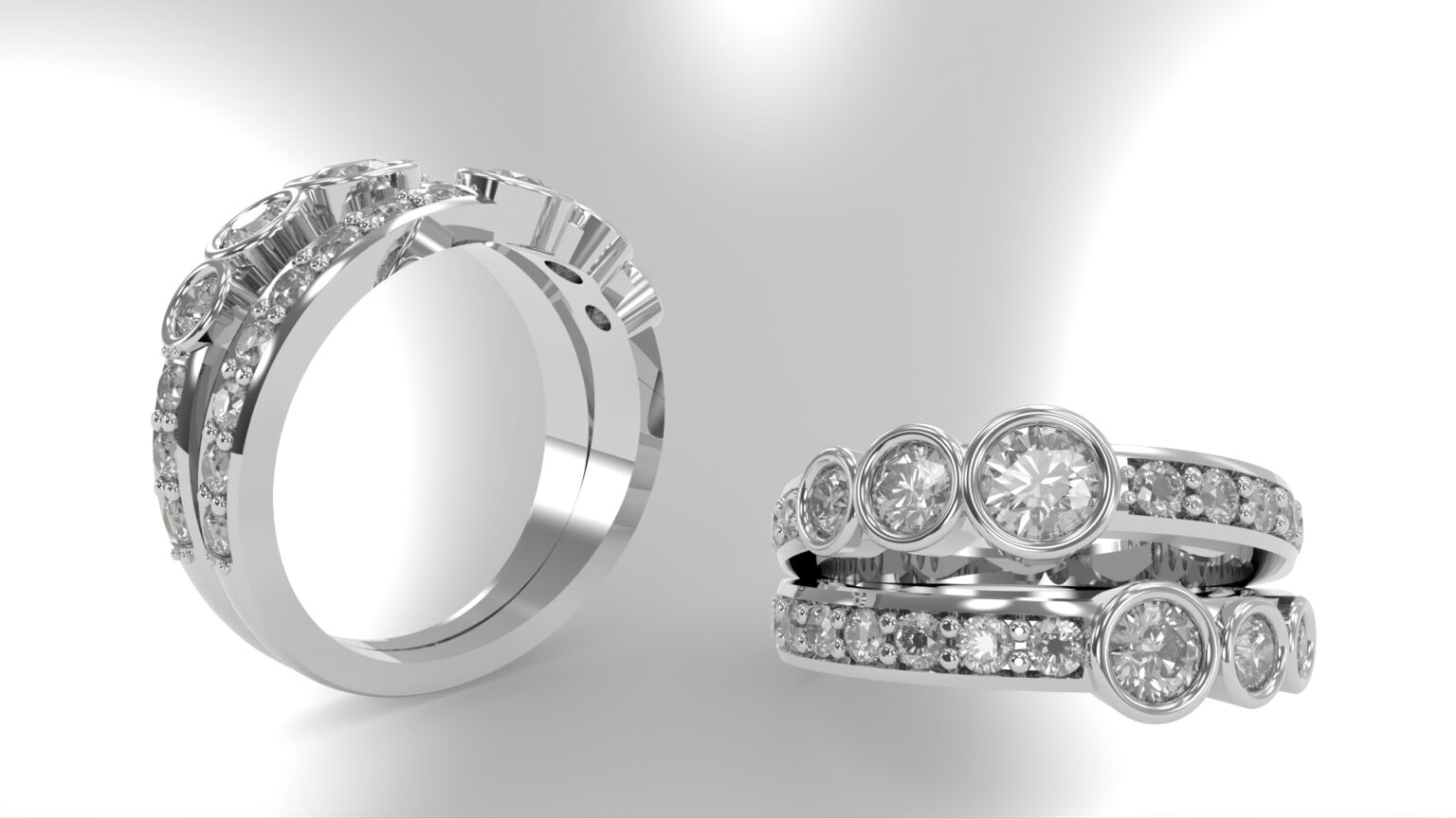 Jeannie Bespoke Diamond Ring re-modelled in 18ct yellow gold & platinum as a new style engagement & wedding ring in one by Pearl Perfect, Dublin